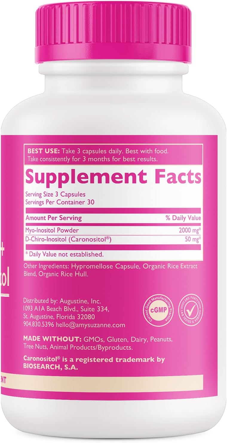 Amy Suzanne Ovarian Support Vitamins - Hormone Balance & Metabolism Blend for Women - PMS Supplement - 90 Capsules