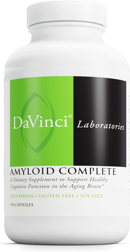 Amyloid Complete Dietary Supplement for Cognitive Function & Brain Health - Colostrum & Curcumin Extracts - Gluten-Free - 90 Vegan Capsules