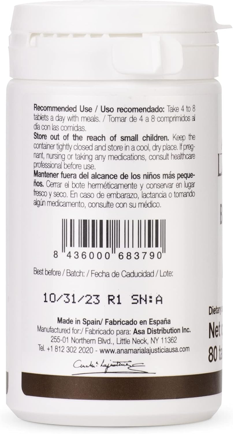 Ana Maria Lajusticia Brewer's Yeast 20-Day Treatment Pack for Heart Health & Digestion - Sugar Free & Vegan