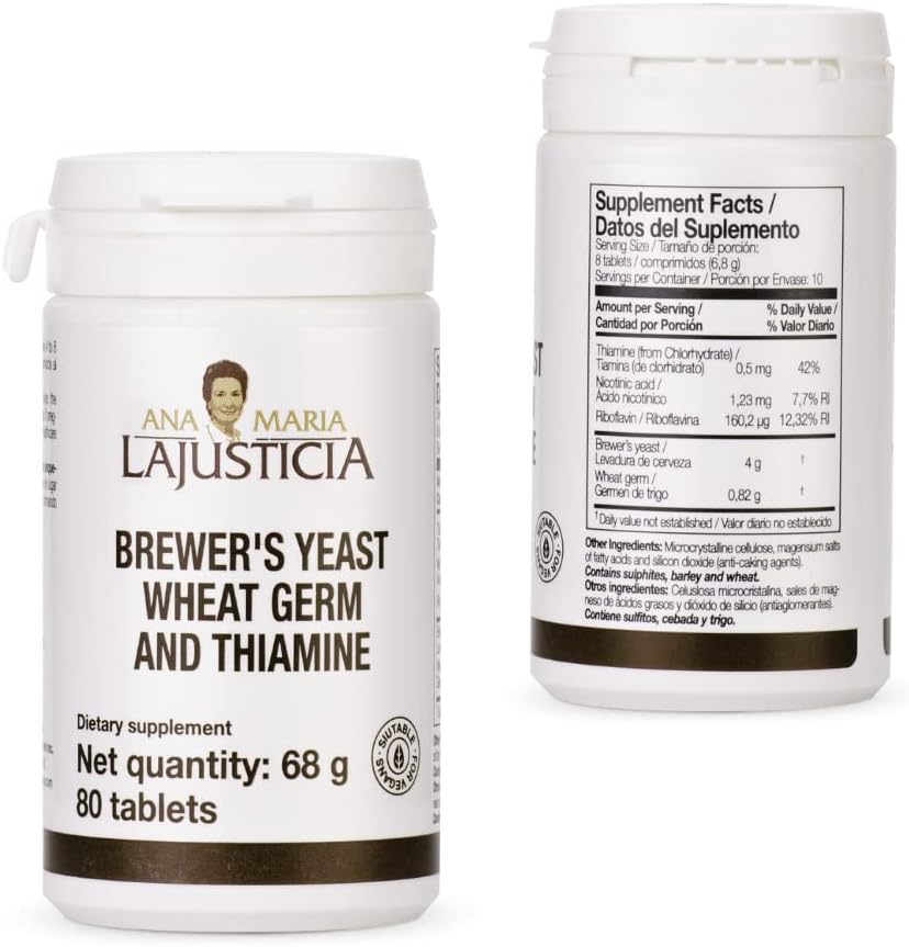 Ana Maria Lajusticia Brewer's Yeast 20-Day Treatment Pack for Heart Health & Digestion - Sugar Free & Vegan