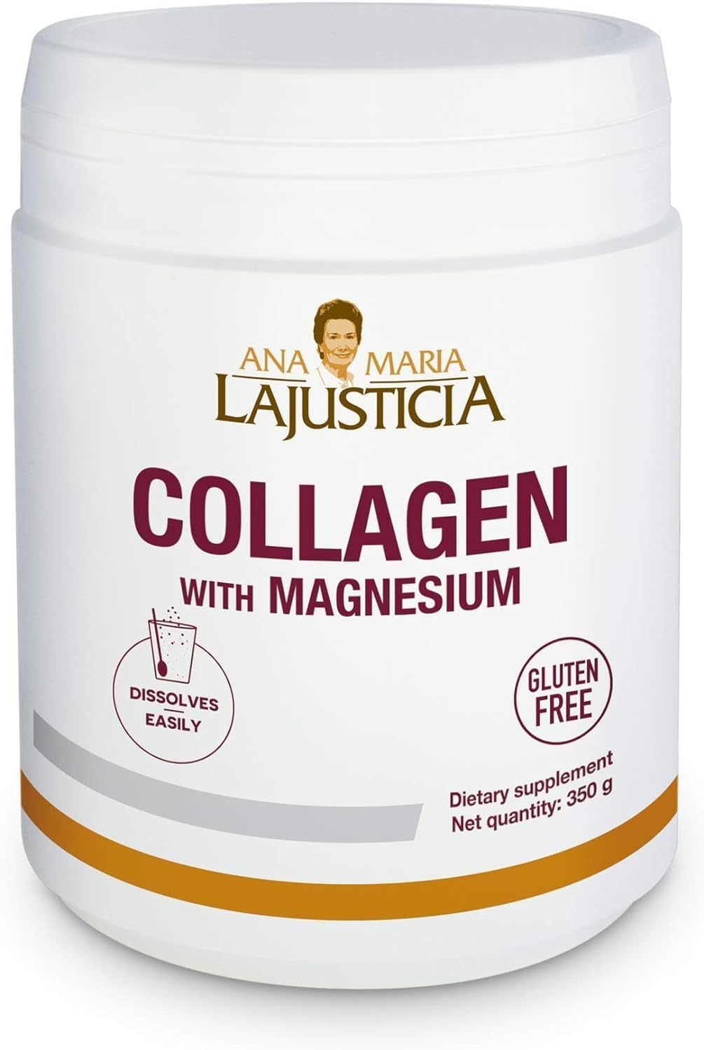 Ana Maria Lajusticia Collagen and Magnesium Powder - 350g Natural Flavor - Supplement for Joints and Bones