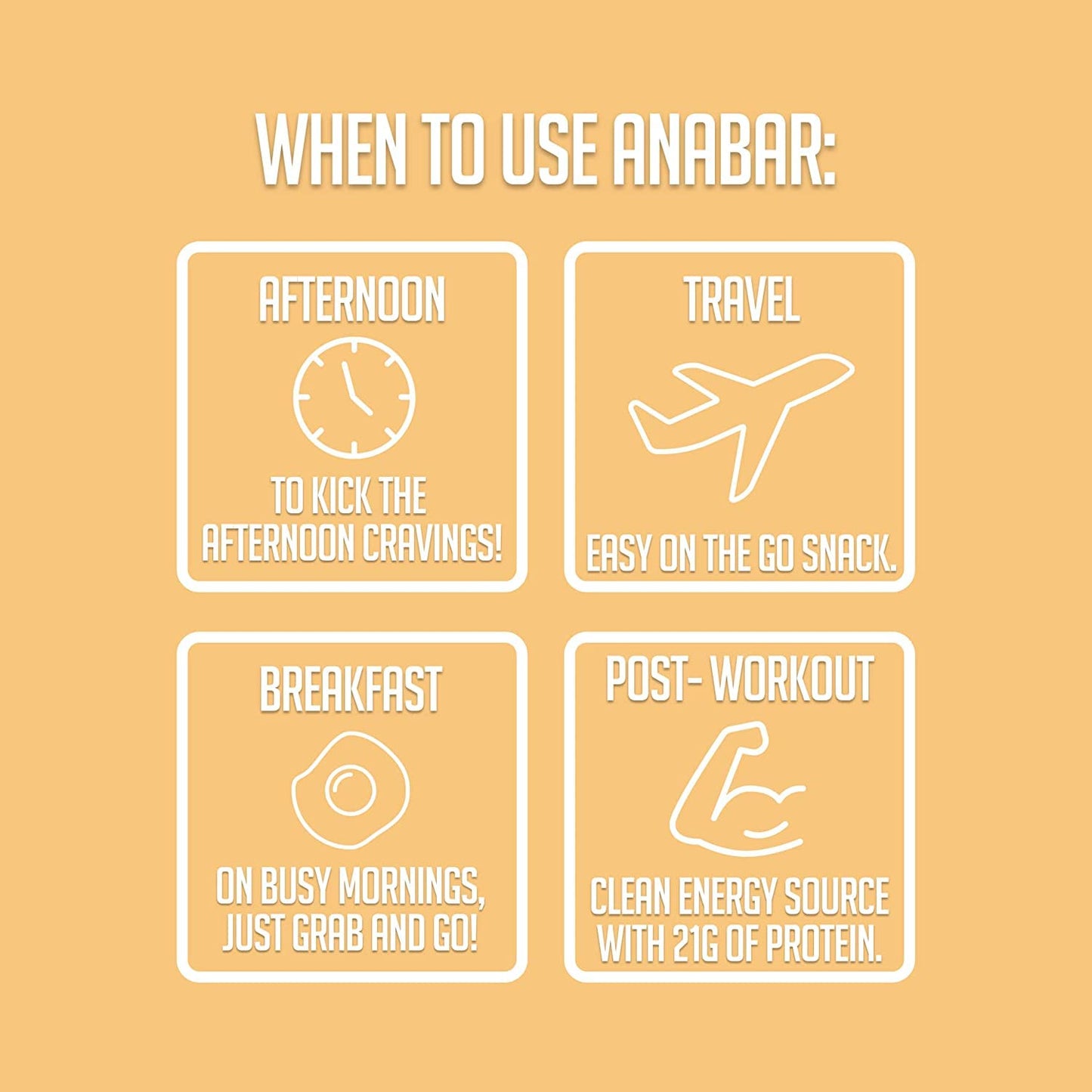 Anabar Protein Bar - High Protein, No Sugar Alcohols, White Chocolate Cinnamon Swirl Crunch (12 Bars)