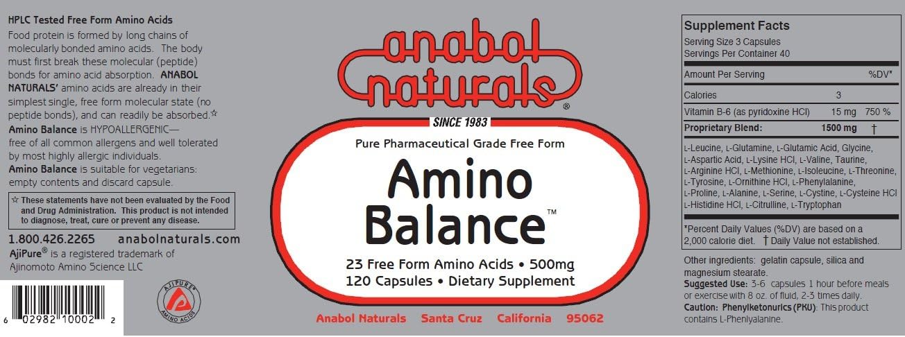 Anabol Naturals Energy Stack: Amino Balance & Creapure Creatine Capsules - 240 Caps in Total