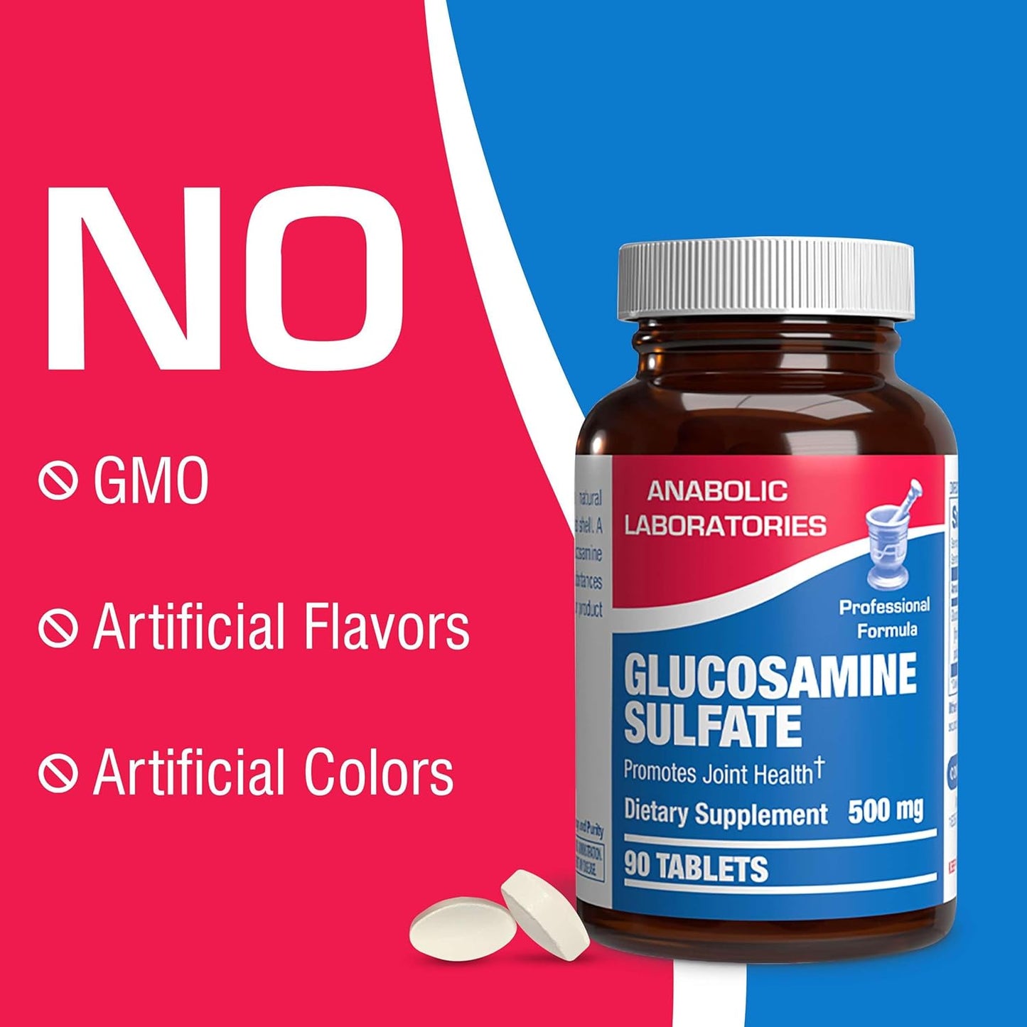 Anabolic Laboratories Glucosamine Sulfate 500mg - 90 Joint Supplements for Men and Women - Supports Joint Tissue and Cartilage Health