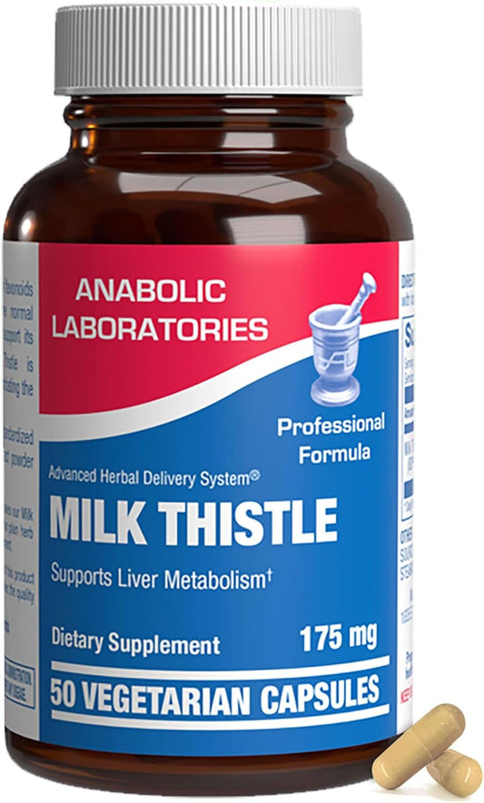 Anabolic Laboratories Milk Thistle Liver Health Supplement - 50 Vegetarian Capsules with Silymarin Extract