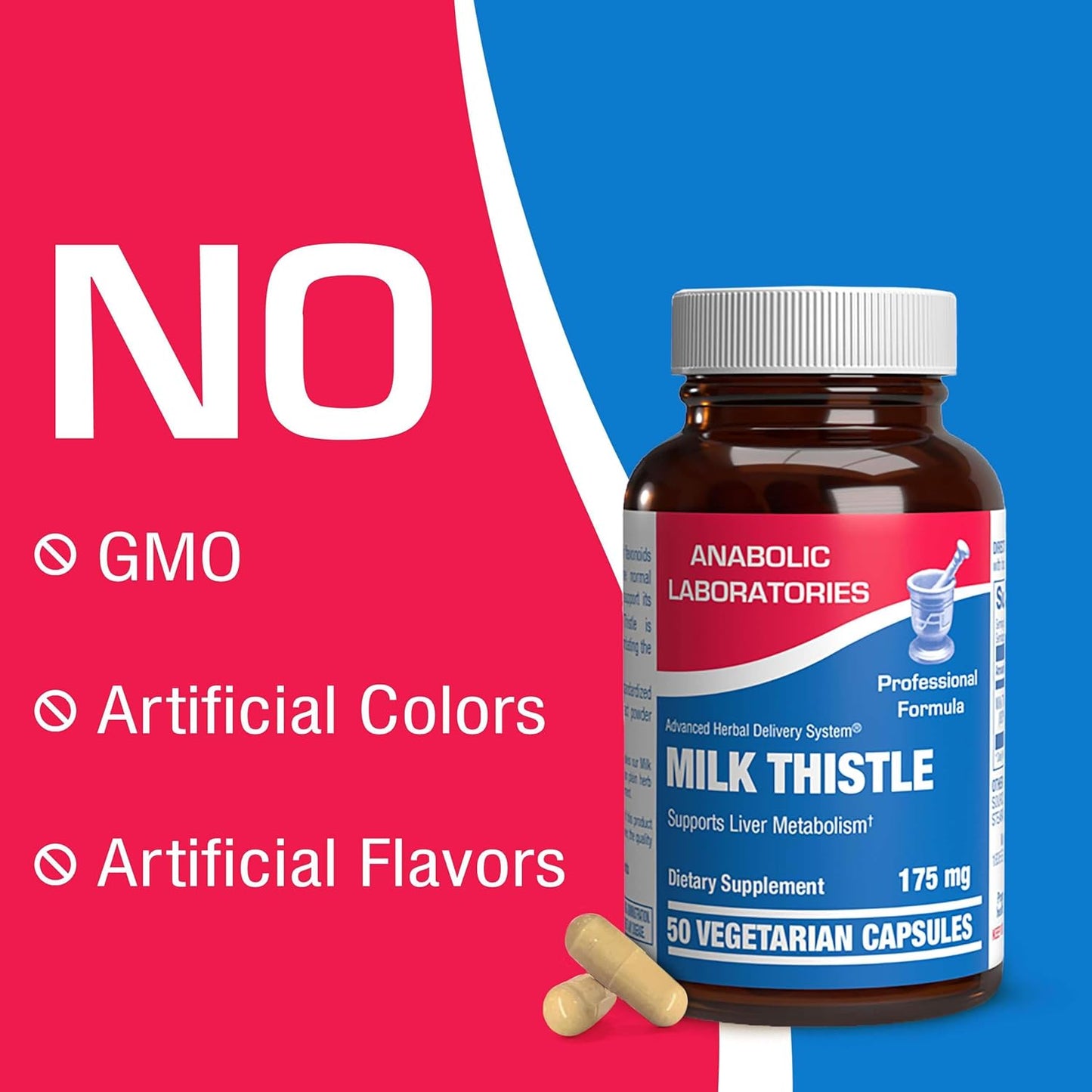 Anabolic Laboratories Milk Thistle Liver Health Supplement - 50 Vegetarian Capsules with Silymarin Extract