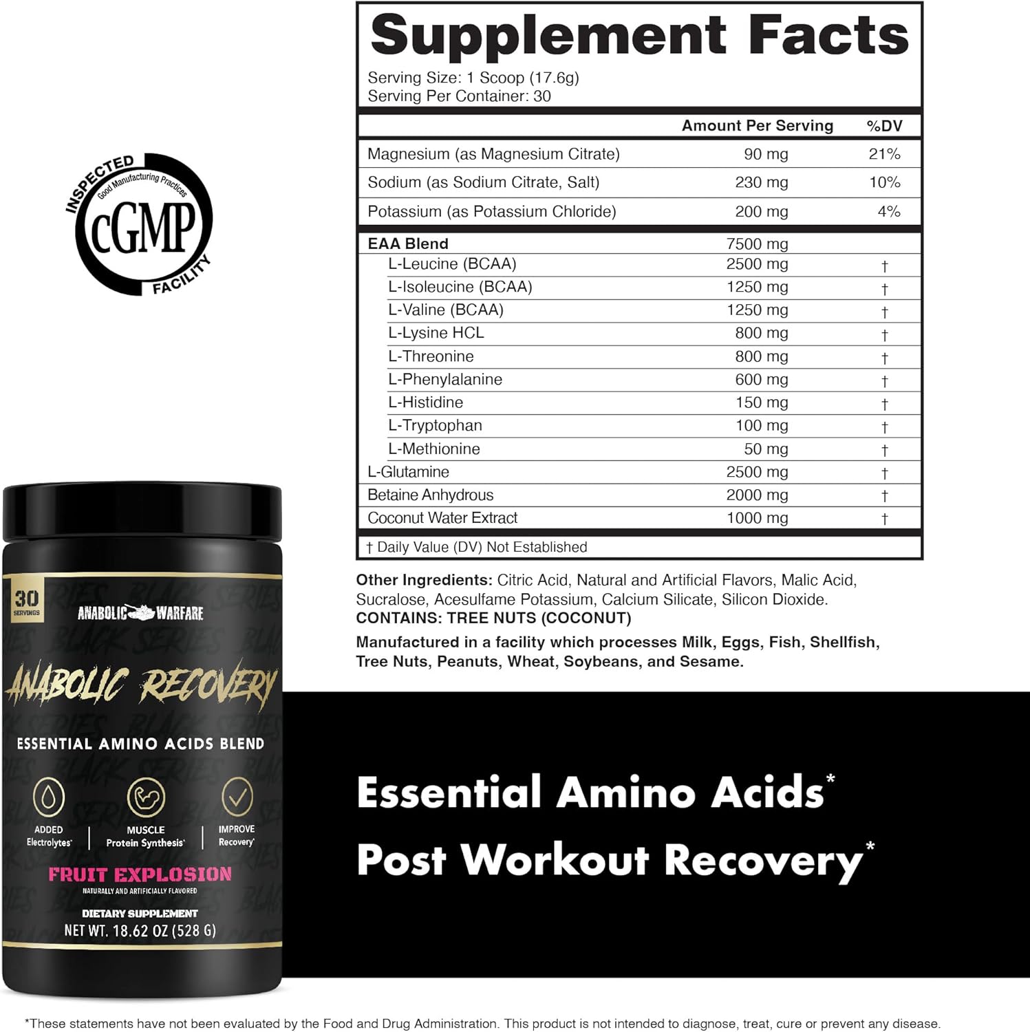 Anabolic Warfare Creatine Monohydrate: Advanced Pump & Endurance Activator with Anabolic Recovery Amino Acids
