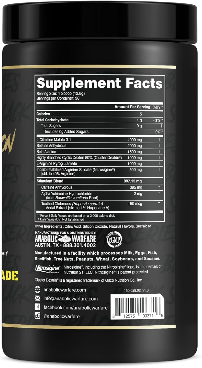 Anabolic Warfare Nuclear Armageddon Pre Workout Powder - L-Citrulline, Beta Alanine, Caffeine - Pre-Workout for Men & Women - Ballistic Berry Lemonade - 30 Servings - BoostGo Australia