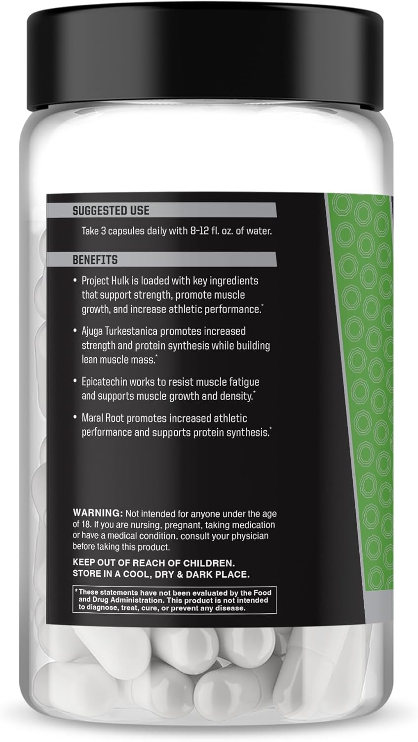 Anabolic Warfare Project Hulk Capsules for Strength, Athletic Performance & Protein Synthesis, Botanical Formula