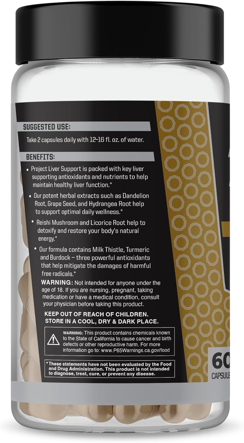 Anabolic Warfare Project Liver Support 60 Capsules - Promotes Liver Health and Antioxidant Support