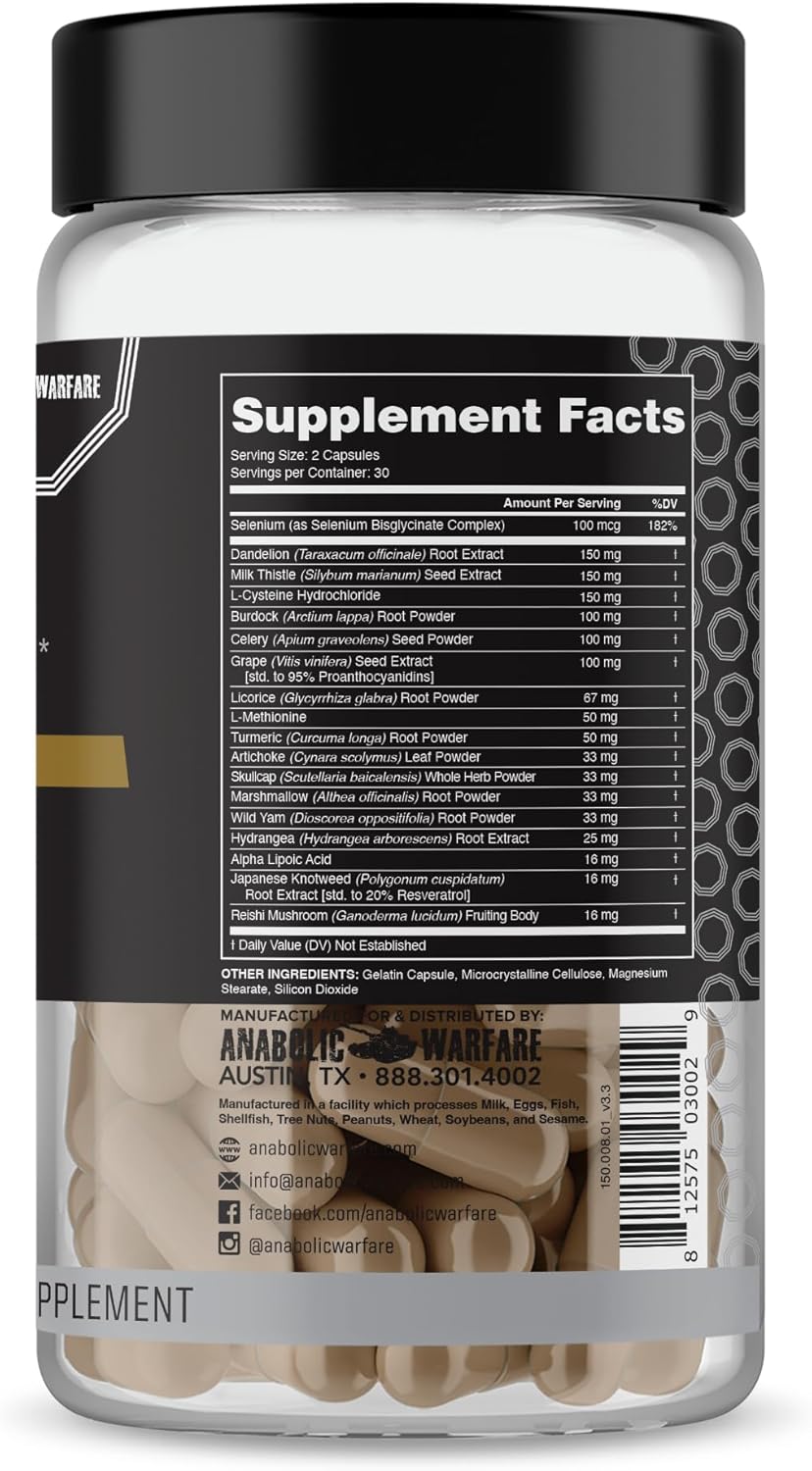 Anabolic Warfare Project Liver Support 60 Capsules - Promotes Liver Health and Antioxidant Support