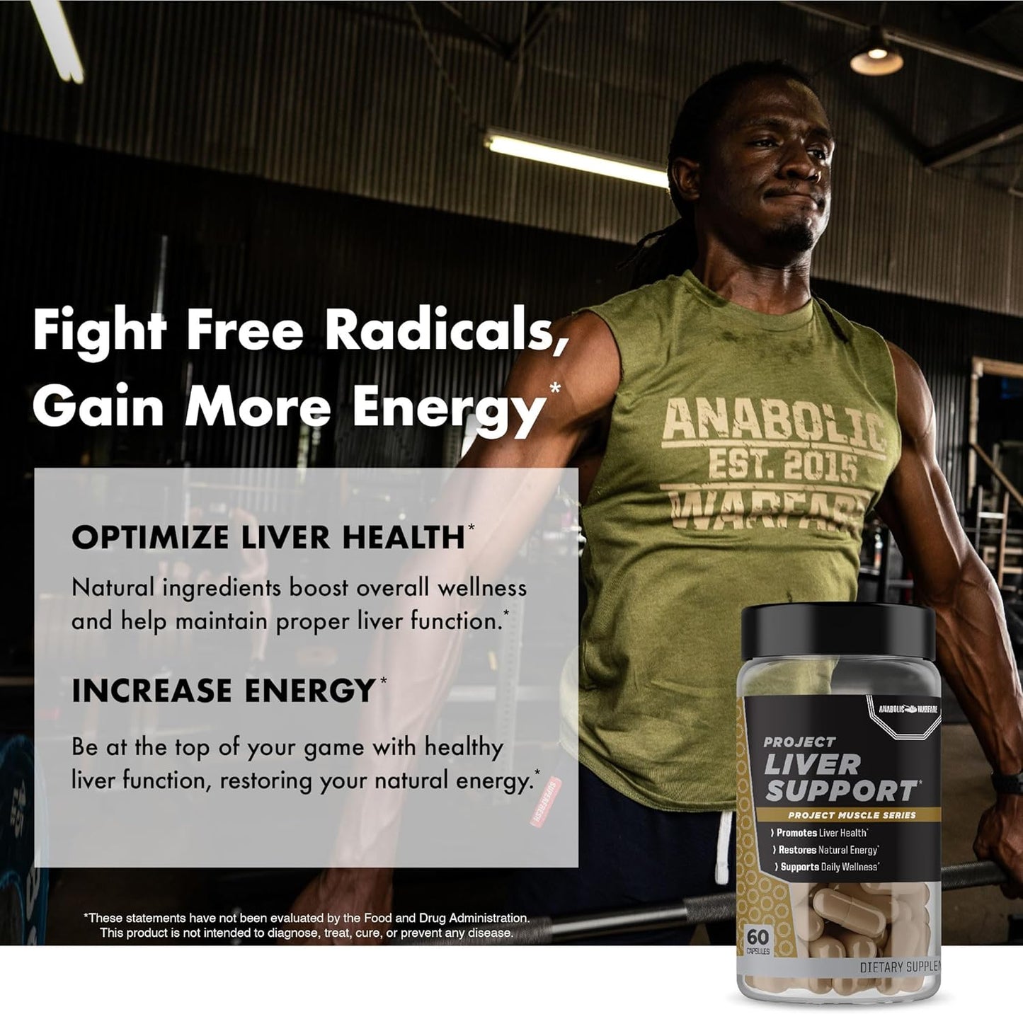 Anabolic Warfare Project Liver Support 60 Capsules - Promotes Liver Health and Antioxidant Support