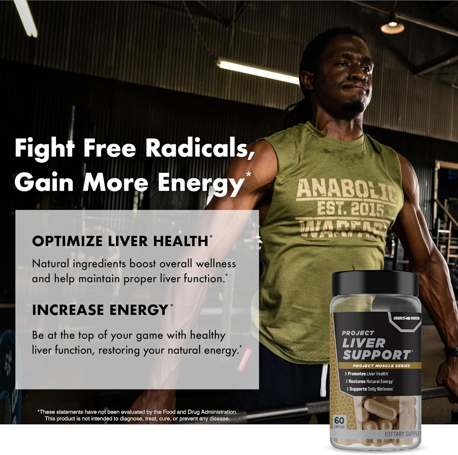 Anabolic Warfare Project Liver Support 60 Capsules - Promotes Liver Health and Antioxidant Support