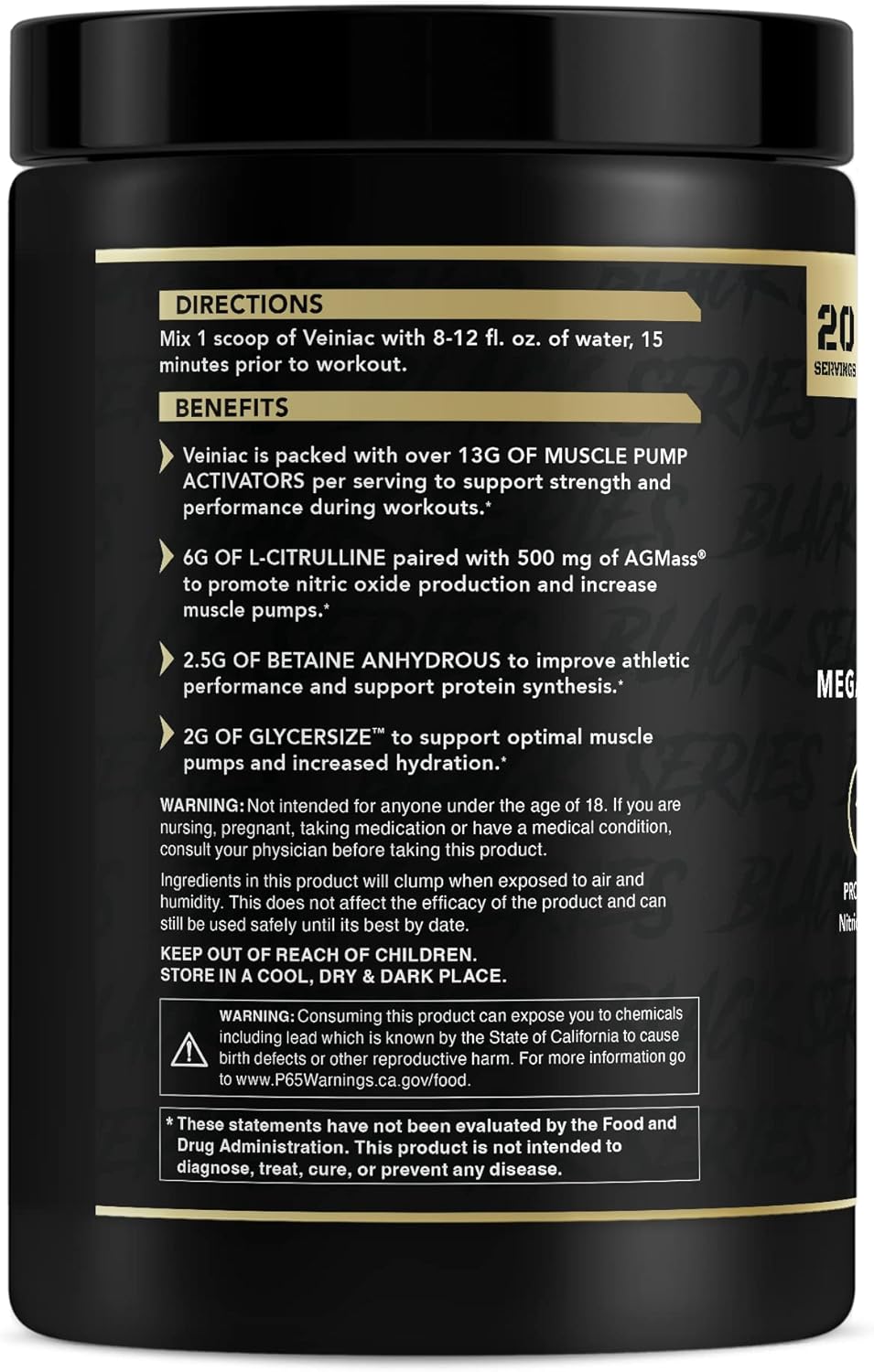 Anabolic Warfare Veiniac Muscle Pump Activator Supplement - Stimulant Free Pre-Workout for Increased Nitric Oxide Production - Fruit Punch Flavor