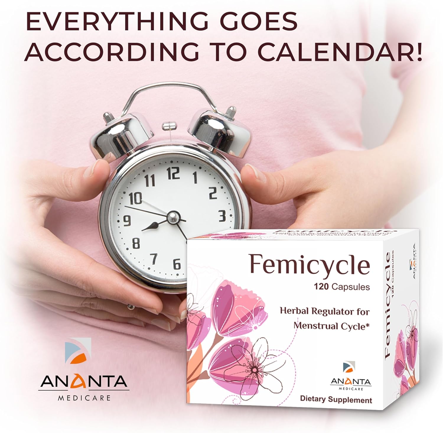 Ananta Medicare Femicycle Herbal Menstrual Cycle Regulator - 120 Capsules