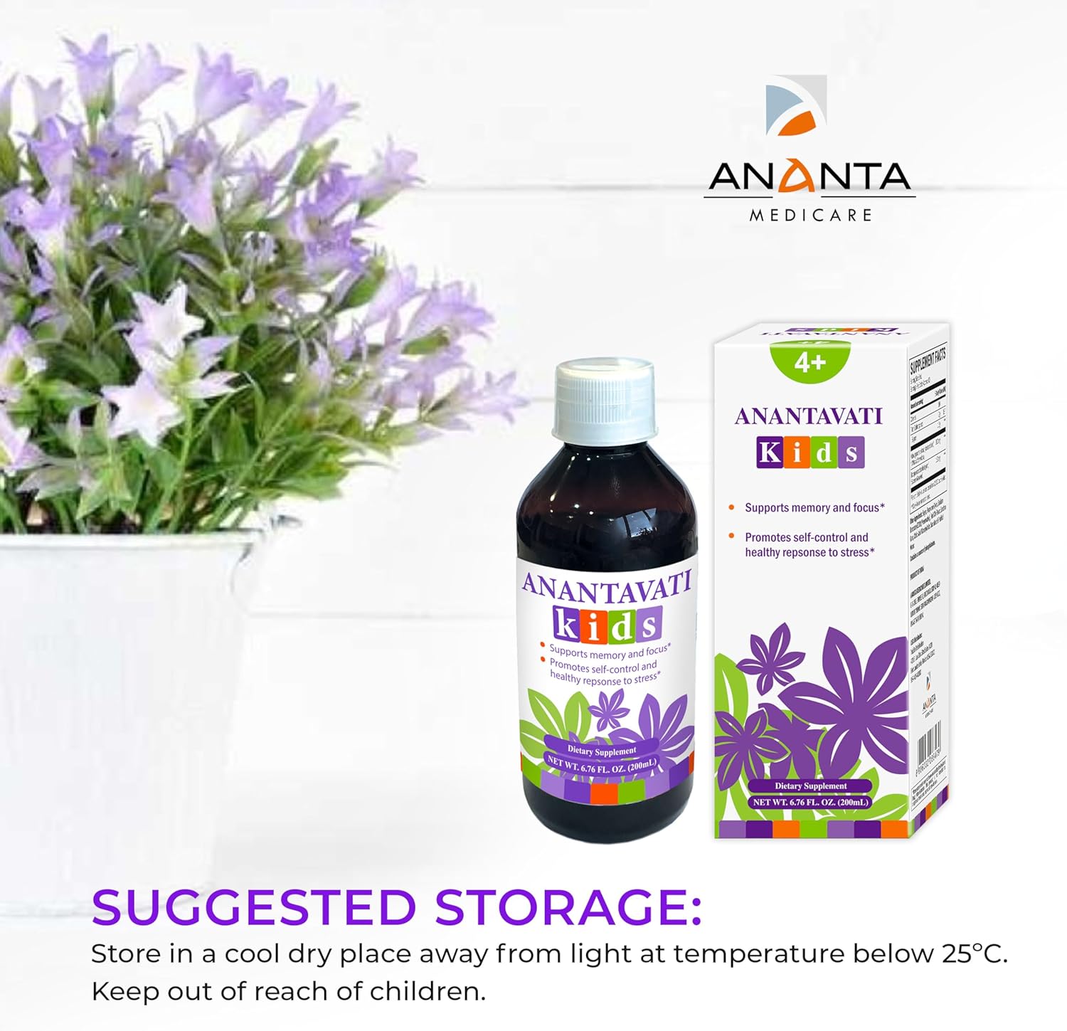 Ananta Medicare USA ANANTAVATI Kids Memory & Focus Support Formula - 6.76 Oz