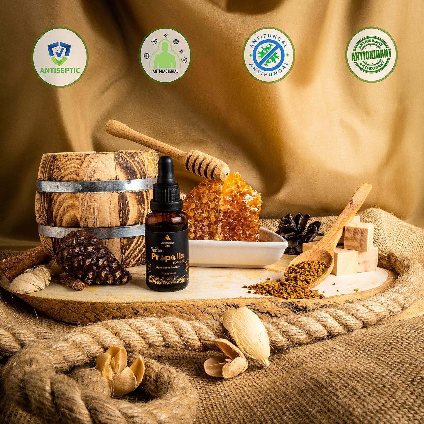 Anatolia Life Bee Propolis Extract 30mL - Liquid Immune System Booster & Defense - High Potency Herbal Supplement (2 Pack)