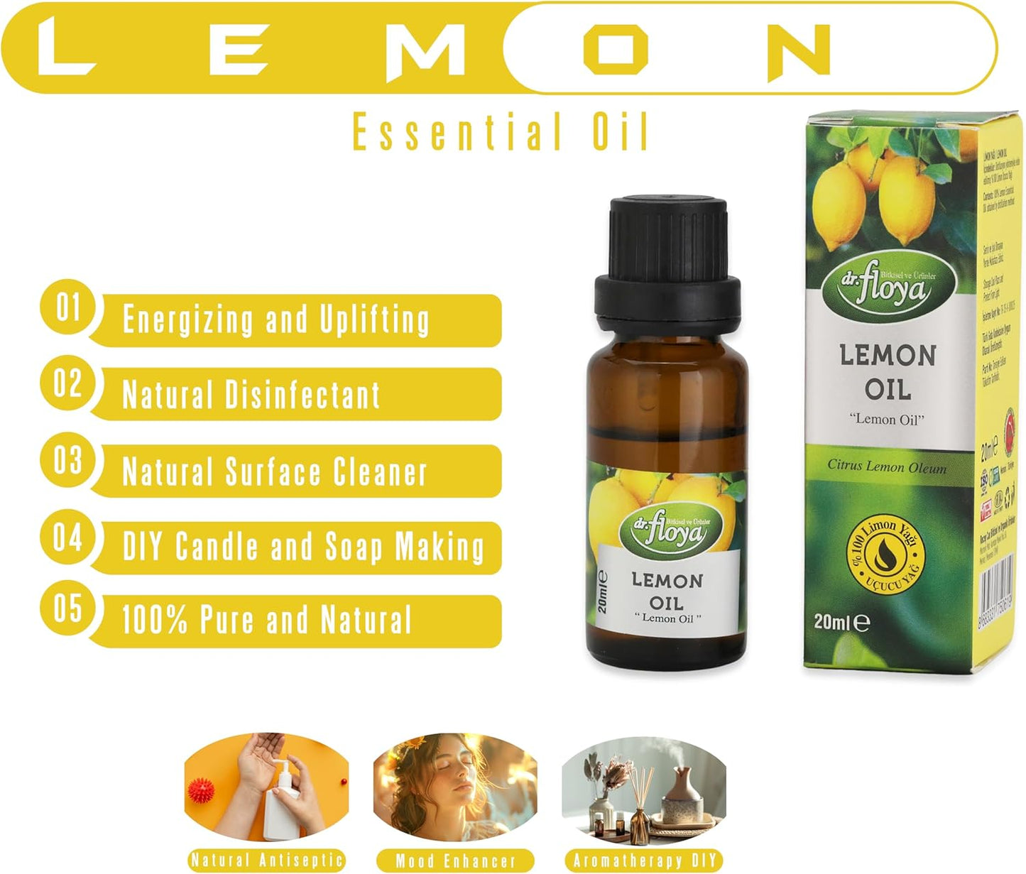 Anatolia Life Organic Propolis Extract & Lemon Essential Oil Set - Alcohol-Free, Immune Support, DIY Candle Making