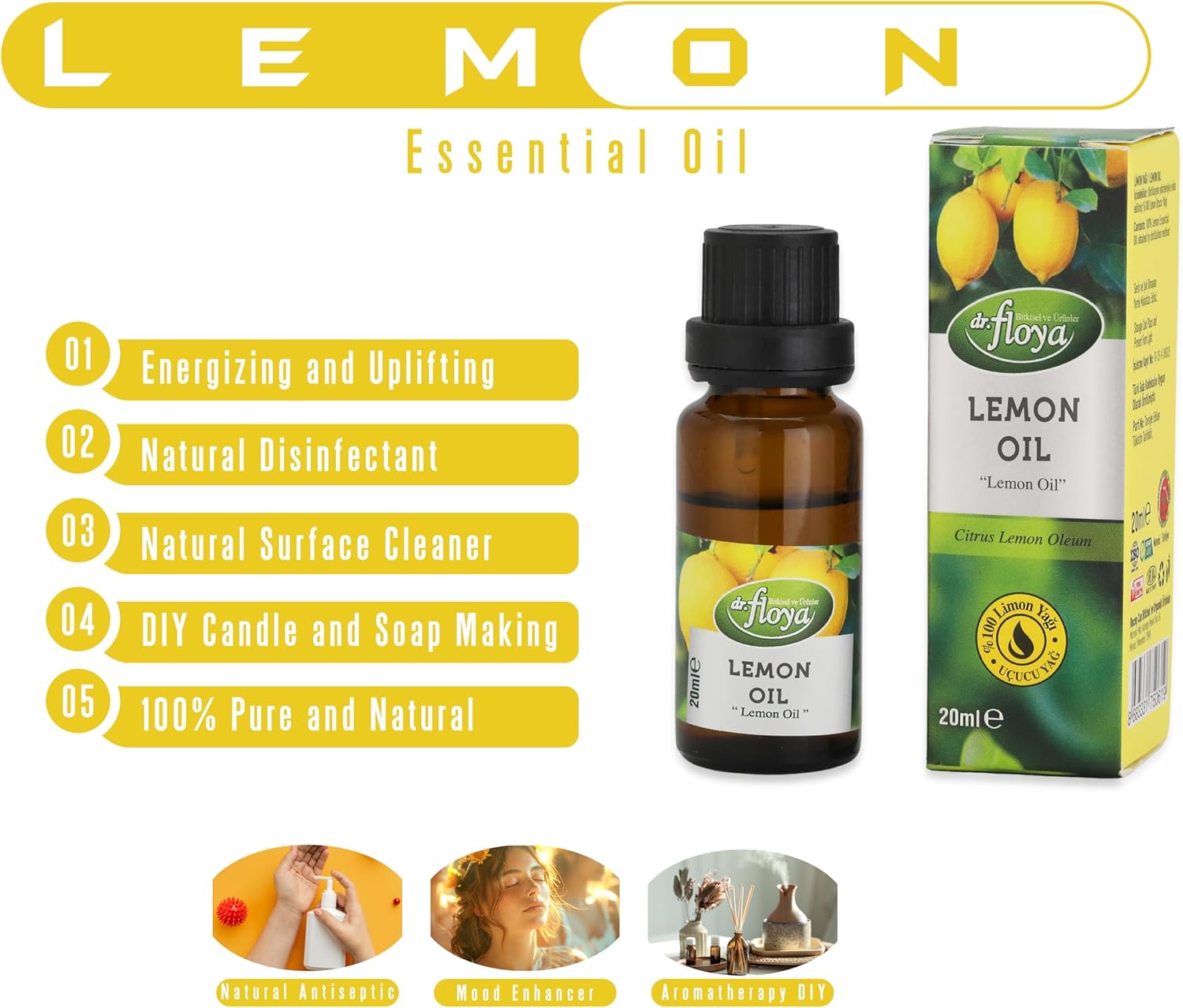 Anatolia Life Organic Propolis Extract & Lemon Essential Oil Set - Alcohol-Free, Immune Support, DIY Candle Making