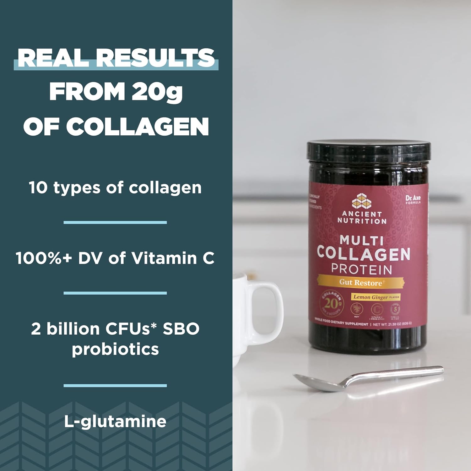 Ancient Nutrition Multi Collagen Protein Powder Bundle: Unflavored & Gut Restore, 65 Servings