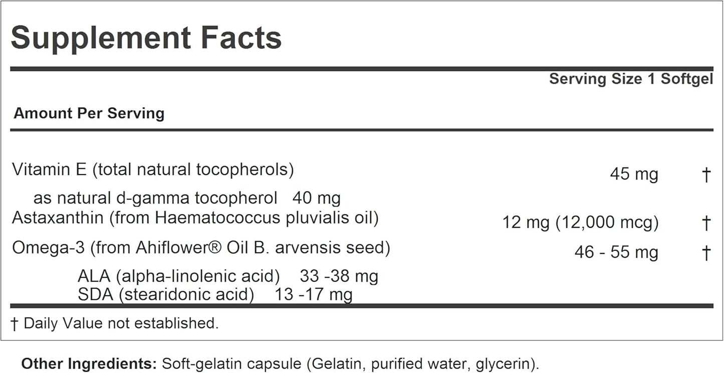 ANDREW LESSMAN Astaxanthin Softgels - High Potency Antioxidant for Eye, Heart, Skin Health - 12000mcg Natural Astaxanthin - Additive-Free, Easy-to-Swallow - 240 Softgels