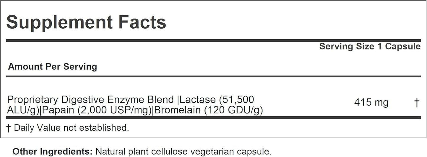 Andrew Lessman Dairy and Lactose Tolerance Capsules - Natural Enzymes for Improved Digestion of Dairy and Lactose, No Additives, Gentle Yet Effective