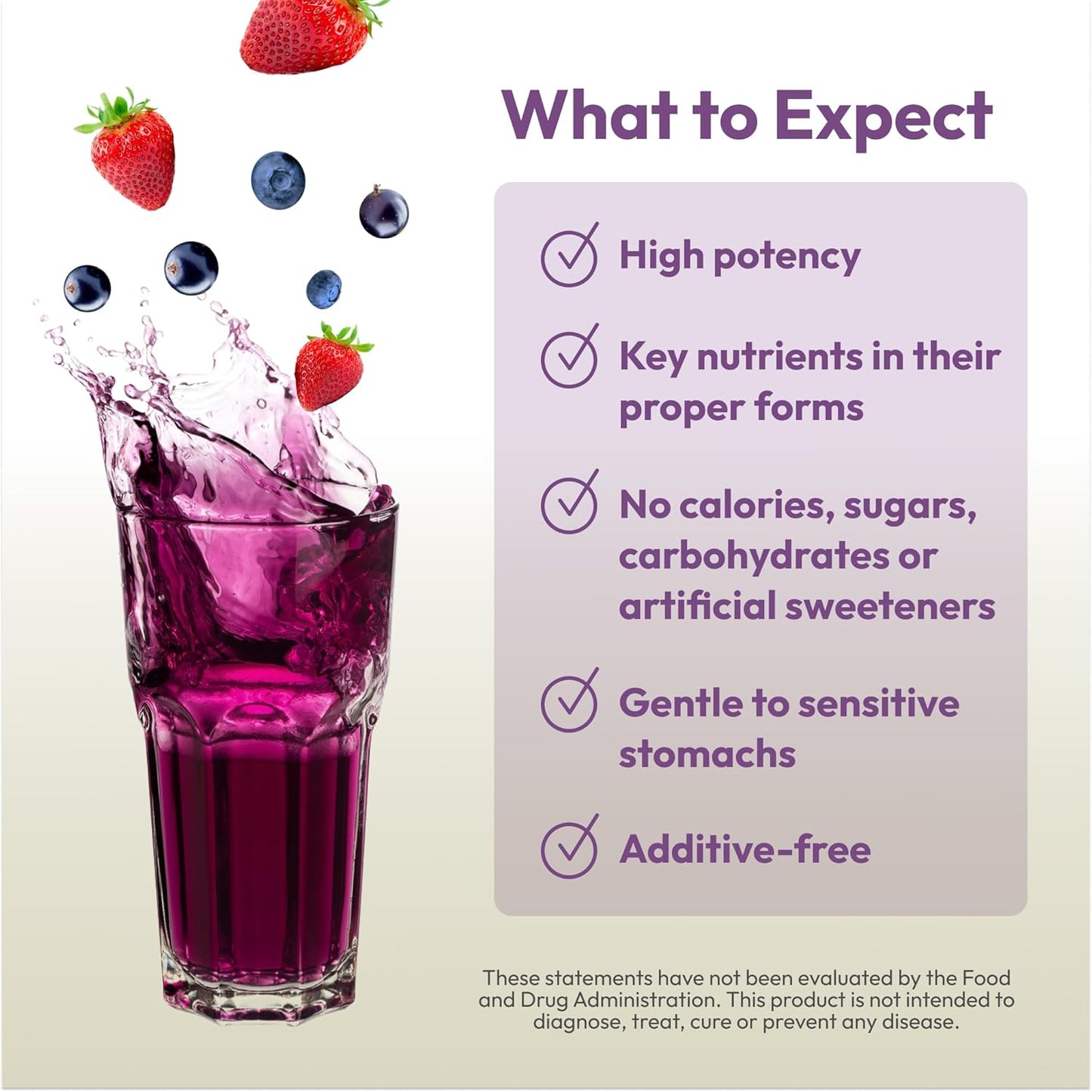 ANDREW LESSMAN Efficient C Mixed Berry 90 Packets - Immunity, Energy, Stress, and Eye Health Support with Zero Calories, Sugar, or Carbs. Convenient and Delicious Vitamin C Drink Mix.
