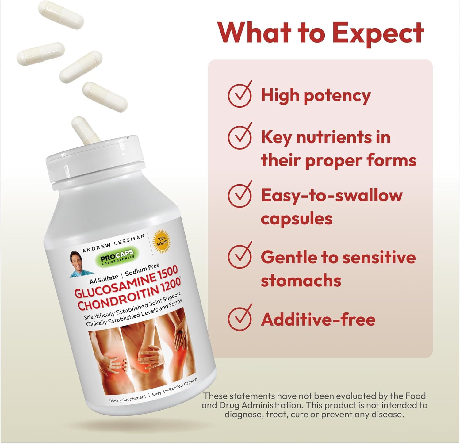 Andrew Lessman Glucosamine 1500 Chondroitin 1200 - 300 Capsules for Healthy Joint Tissue Support