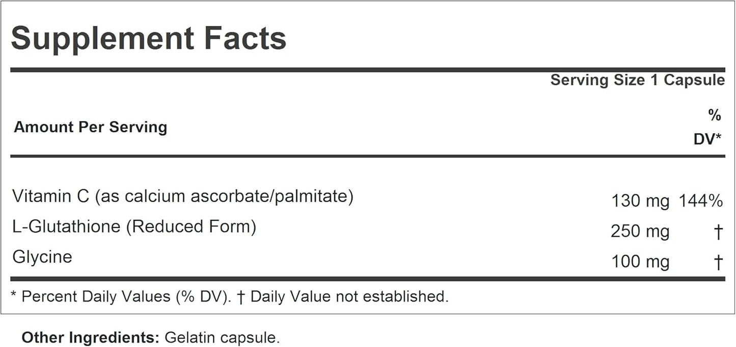 Andrew Lessman Glutathione Capsules - 250mg Antioxidant Supplement for Immune Health - 60 Easy-to-Swallow Capsules to Reduce Oxidative Stress and Protect Cells, Tissues, Organs