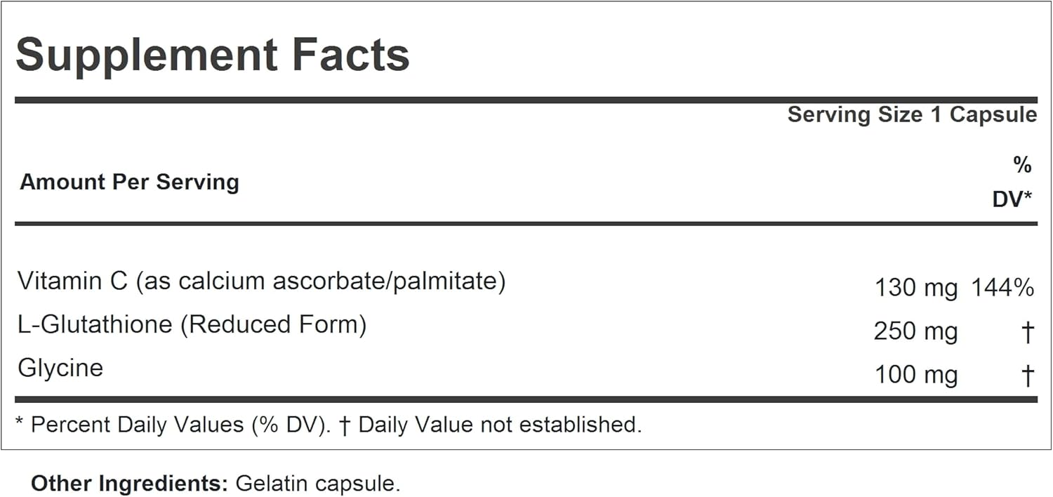 Andrew Lessman Glutathione Capsules - 250mg Antioxidant Supplement for Immune Health - 60 Easy-to-Swallow Capsules to Reduce Oxidative Stress and Protect Cells, Tissues, Organs