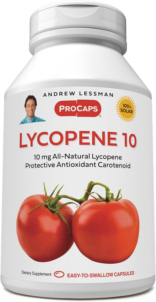Andrew Lessman Lycopene Softgels - 10mg - 180 Count - Antioxidant Carotenoid for Tissue Protection - Supports Breast, Prostate, Cardiovascular Health - No Additives