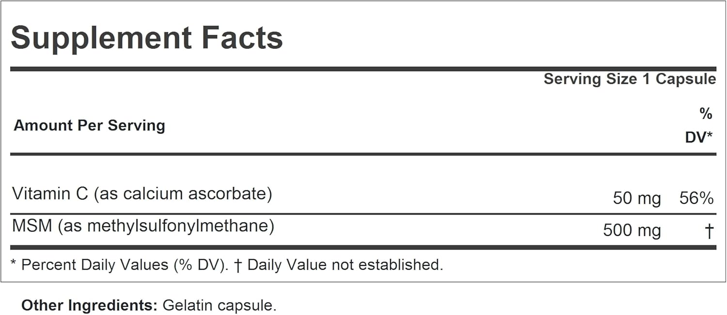 Andrew Lessman MSM 500 - 60 Capsules - High Potency Organic Sulfur Supplement for Joint, Skin, Nails, Hair - Additive-Free Formula