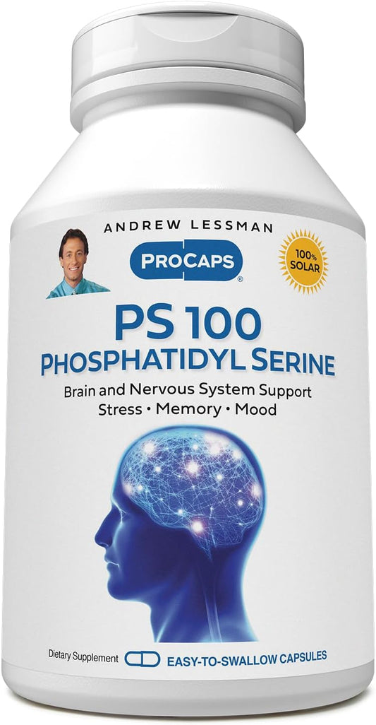 Andrew Lessman PS 100 Phosphatidyl Serine - 240 Capsules for Mental Clarity and Cognitive Function - Additive-Free Formula