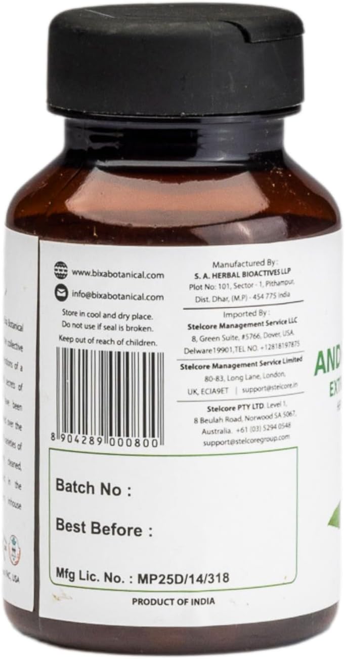 Andrographis Extract Capsules 450mg | Ayurvedic Herbal Supplement for Healthy Immunity & Liver | Bixa Botanical Veg Capsules 60ct