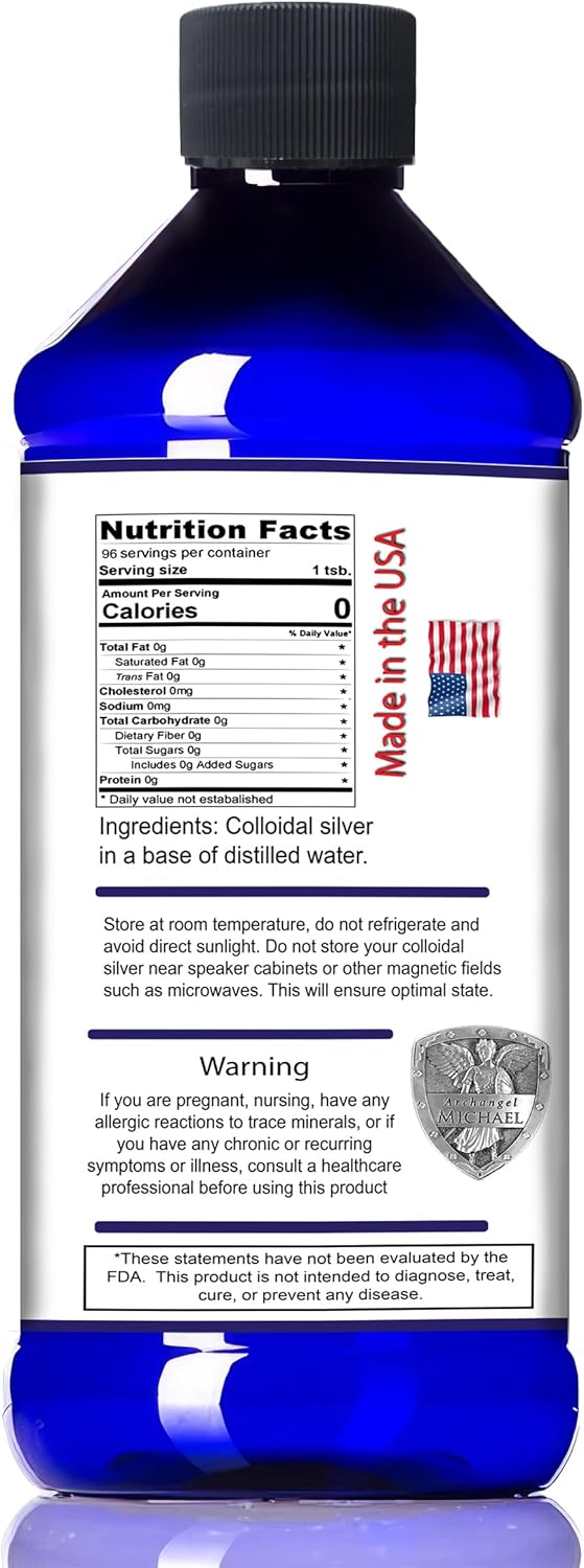 Angels Lab 10 PPM Nano Liquid Colloidal Silver Immune Support Supplement 16oz Bottle