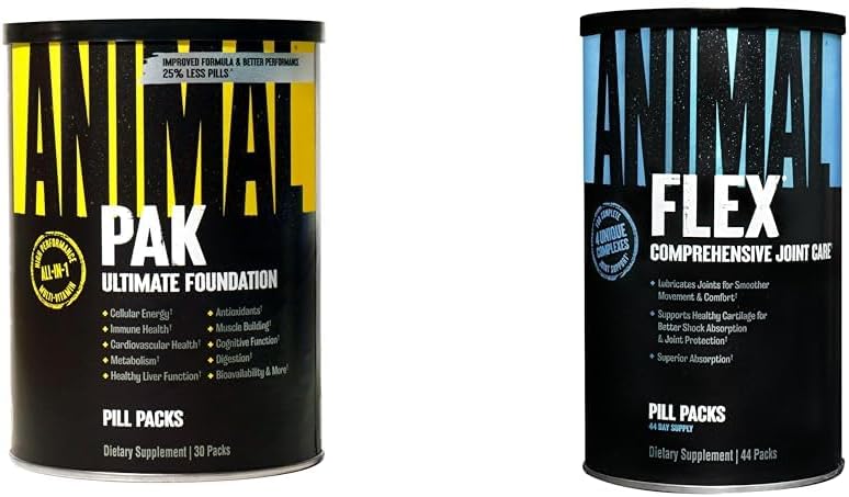 Animal Pak Flex - Joint Support Supplement with Turmeric Root Curcumin - Repair and Restore Joints - 44 Pack