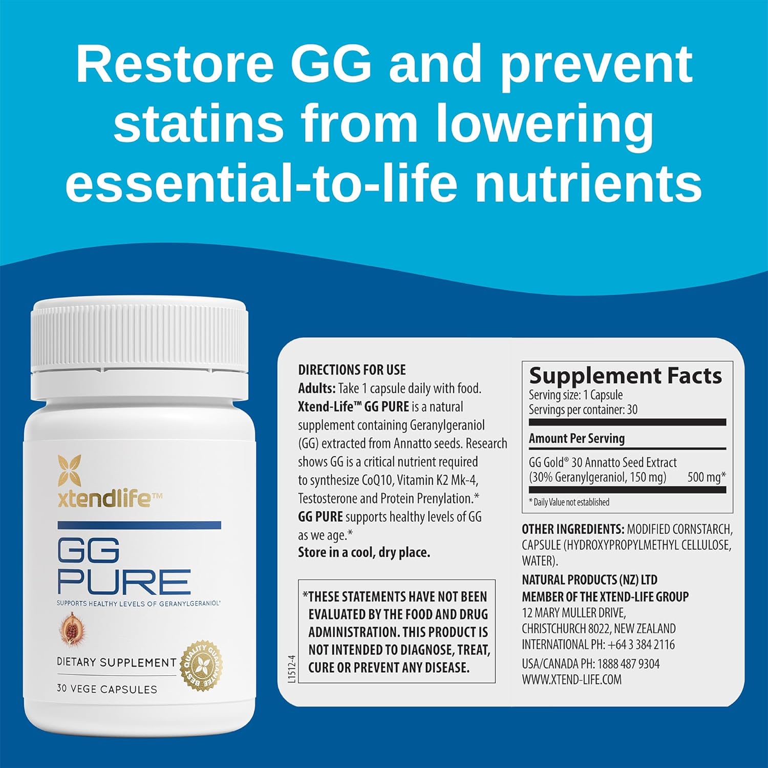Annatto Seed Geranylgeraniol 150mg Softgels - CoQ10 Support for Statin Users - Bone, Muscle, Heart Health - 2 Month Supply - Pack of 2