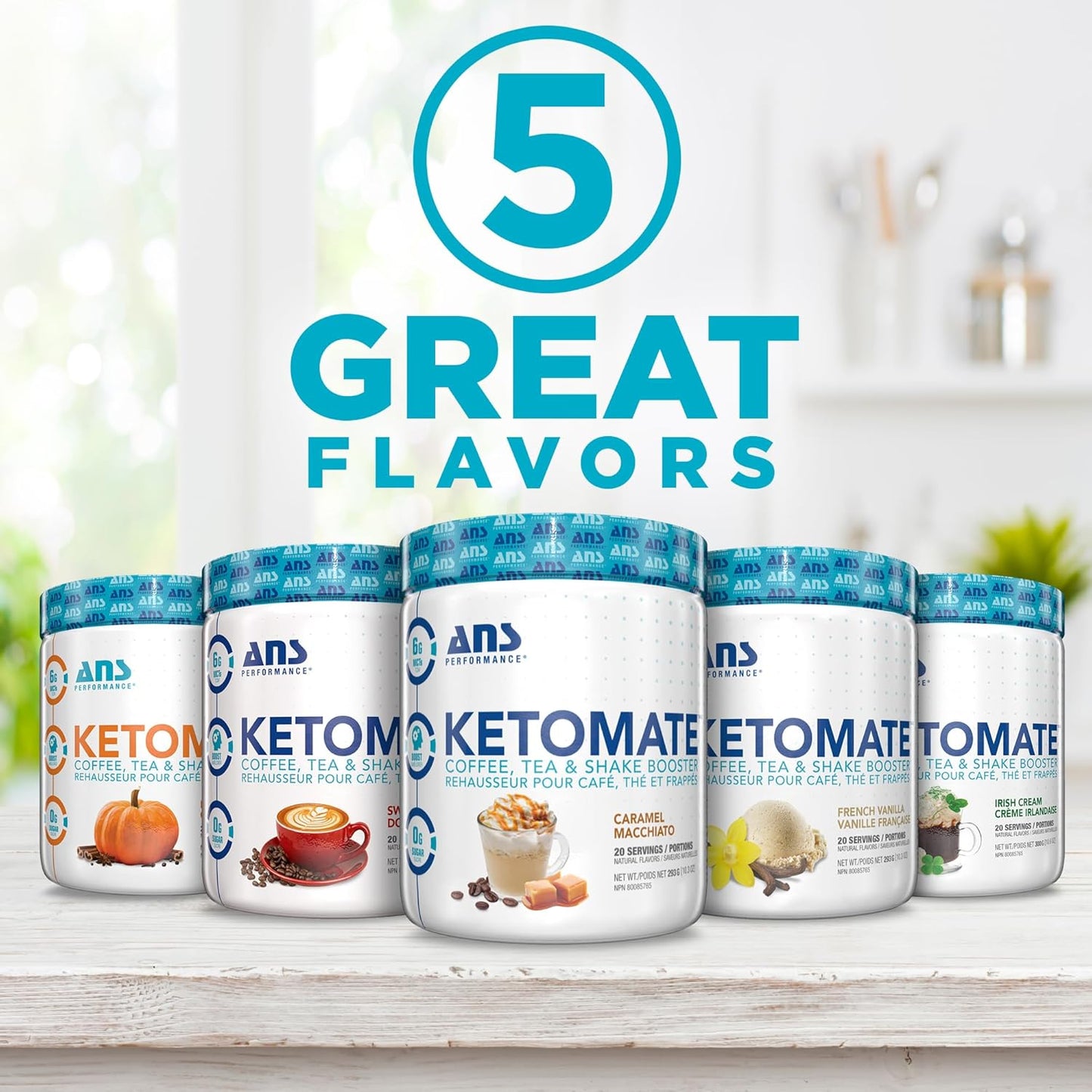 ANS Performance Ketomate Coffee Creamer: Sugar-Free MCT Oil Powder for Coffee, Tea, Shakes - Keto Energy, Sweet & Creamy - 20 Servings