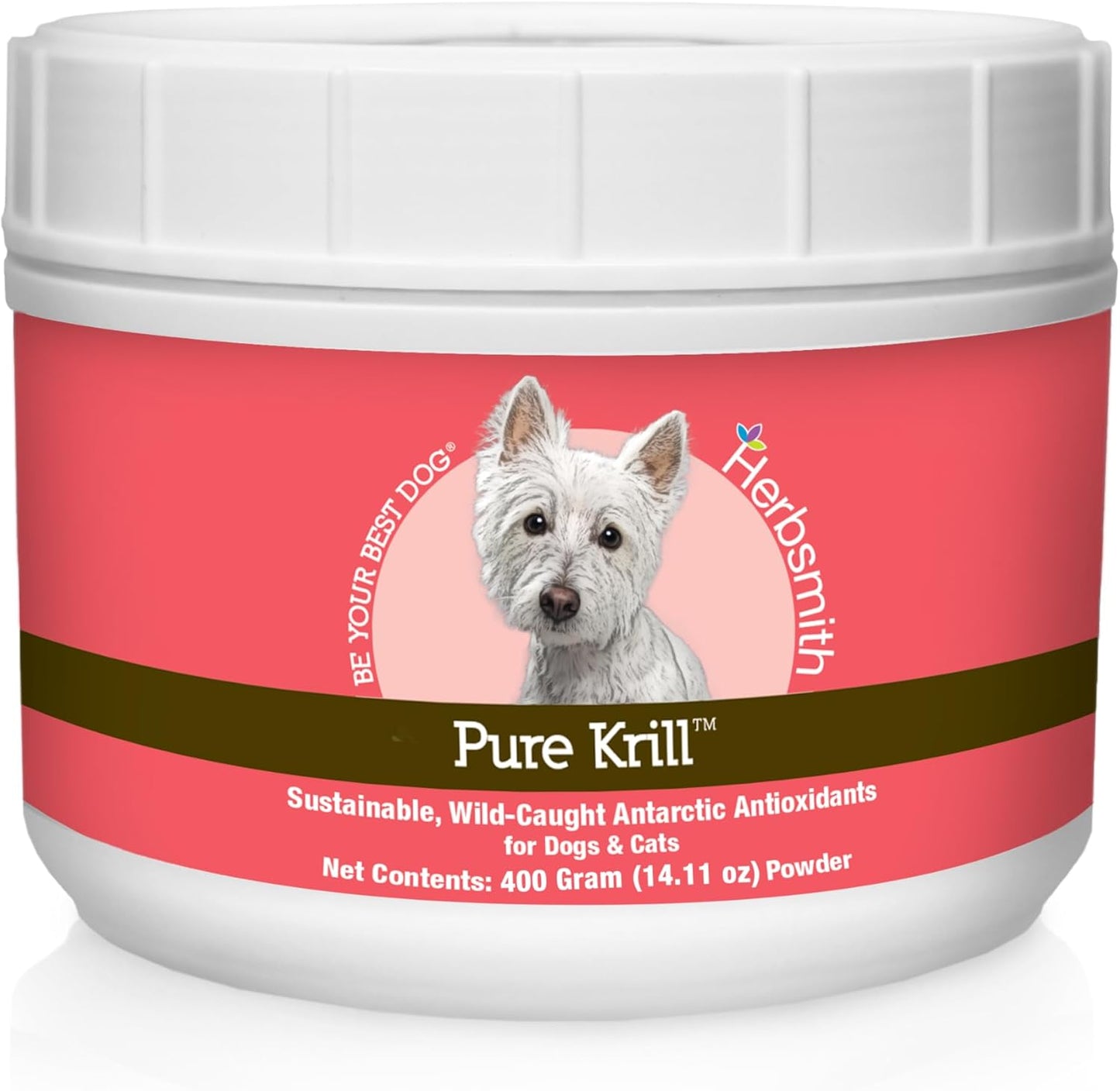 Antarctic Krill for Dogs - Pure Wild-Caught Omega 3 with Astaxanthin - 400g Size - Herbsmith Krill Supplement for Pets