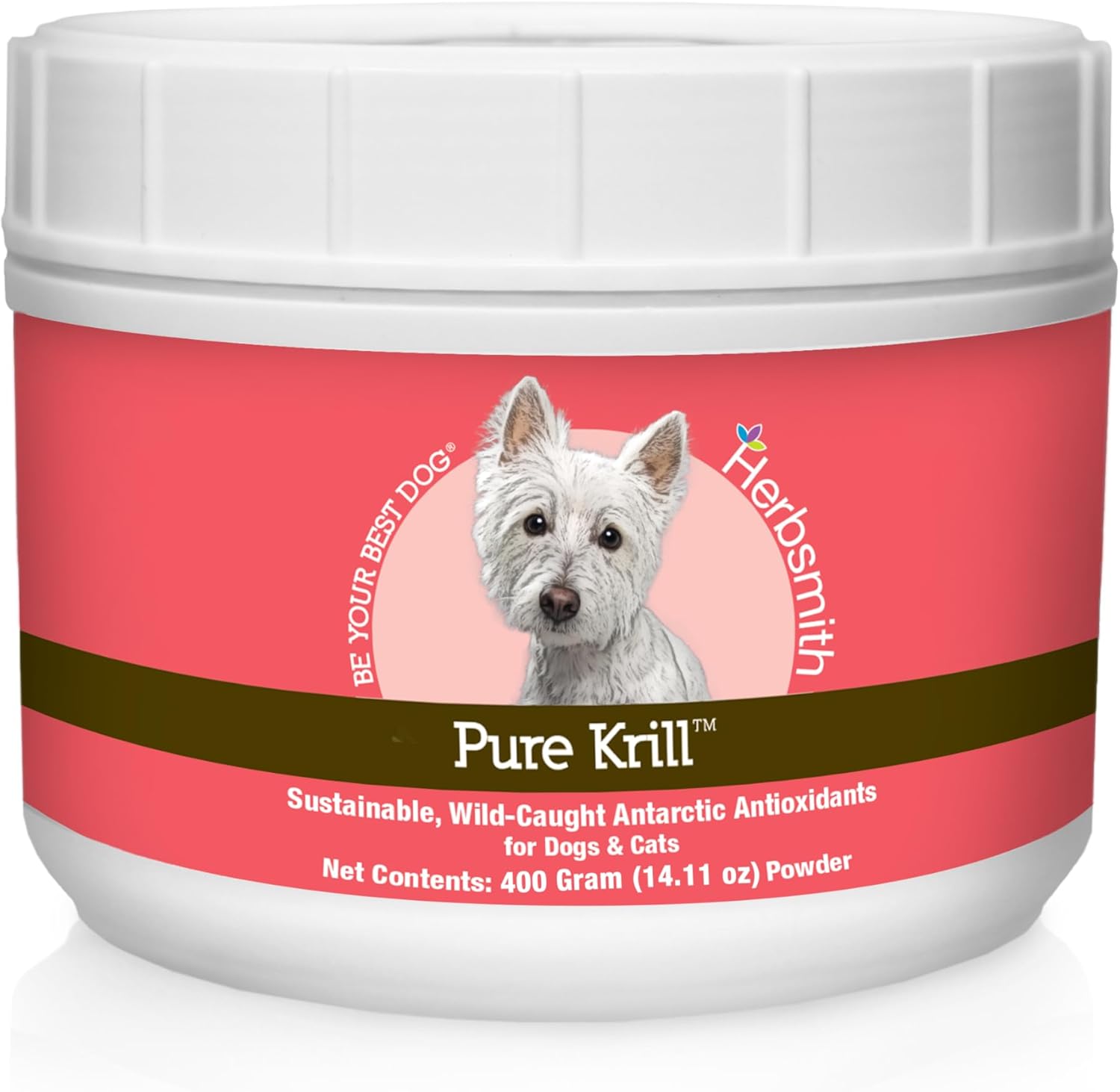 Antarctic Krill for Dogs - Pure Wild-Caught Omega 3 with Astaxanthin - 400g Size - Herbsmith Krill Supplement for Pets