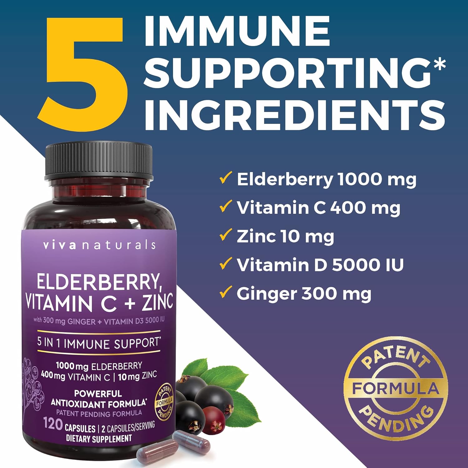 Antarctic Krill Oil, Elderberry Vitamin C, Zinc & Omega 3 Fish Oil Bundle - Immune Support with EPA and DHA Omega 3