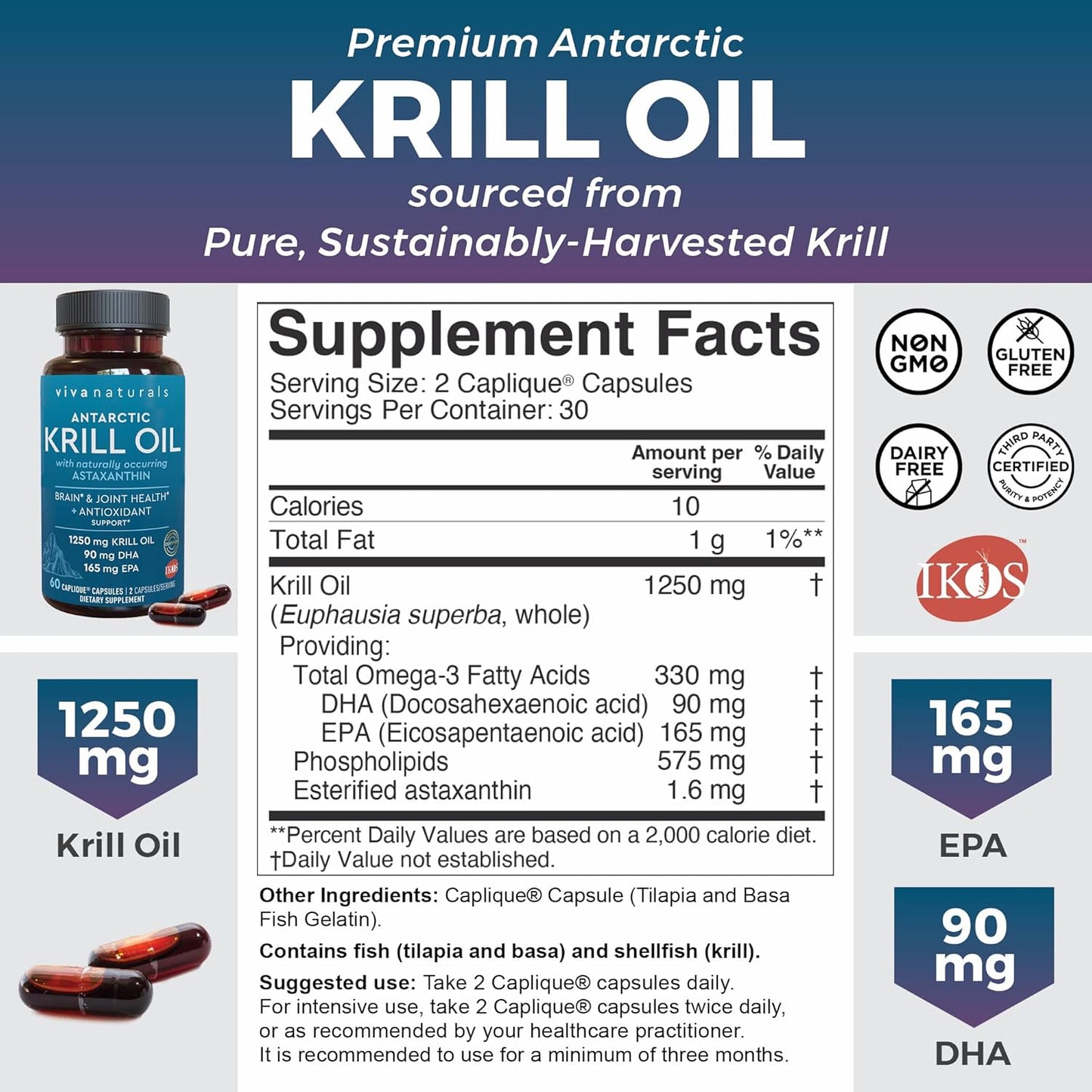 Antarctic Krill Oil, Elderberry Vitamin C, Zinc & Omega 3 Fish Oil Bundle - Immune Support with EPA and DHA Omega 3
