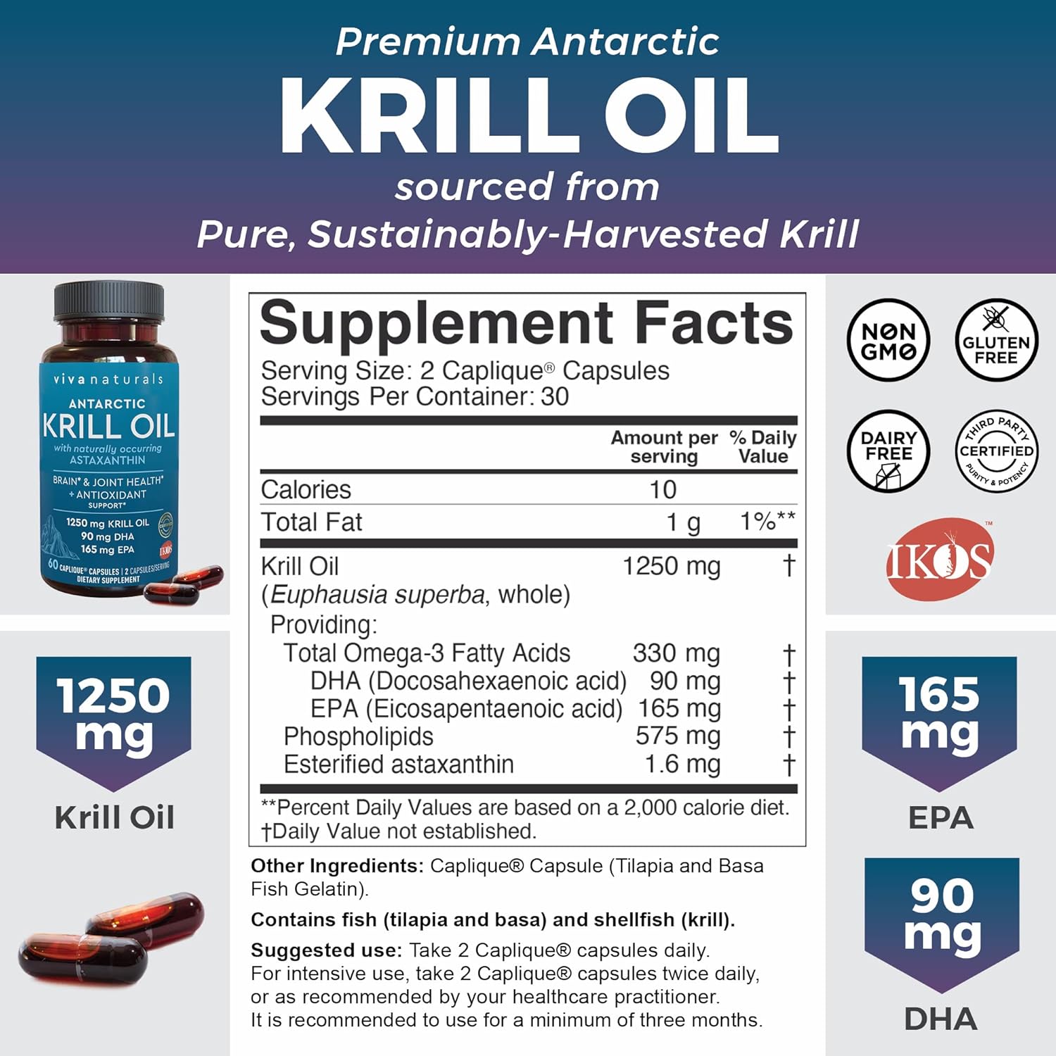 Antarctic Krill Oil, Elderberry Vitamin C, Zinc & Omega 3 Fish Oil Bundle - Immune Support with EPA and DHA Omega 3