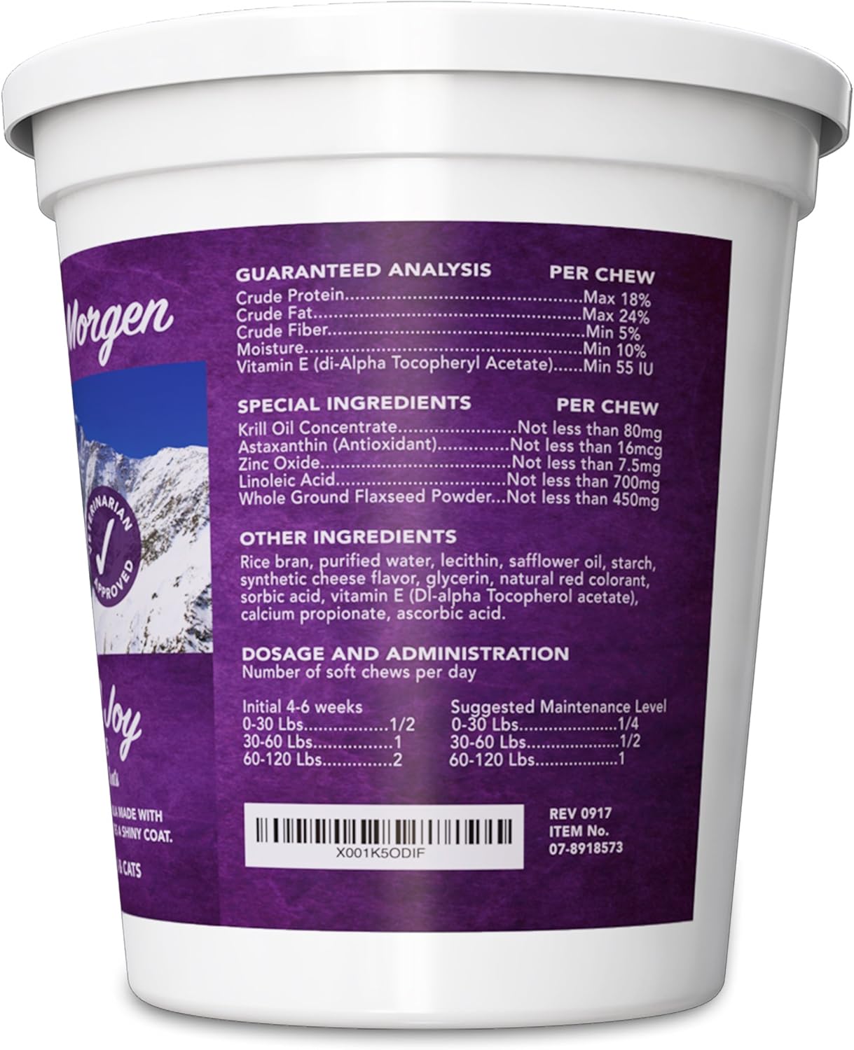 Antarctic Krill Oil Soft Chews for Dogs with Omega 3, Antioxidants, and Shed Reducing Formula - 60 Chews