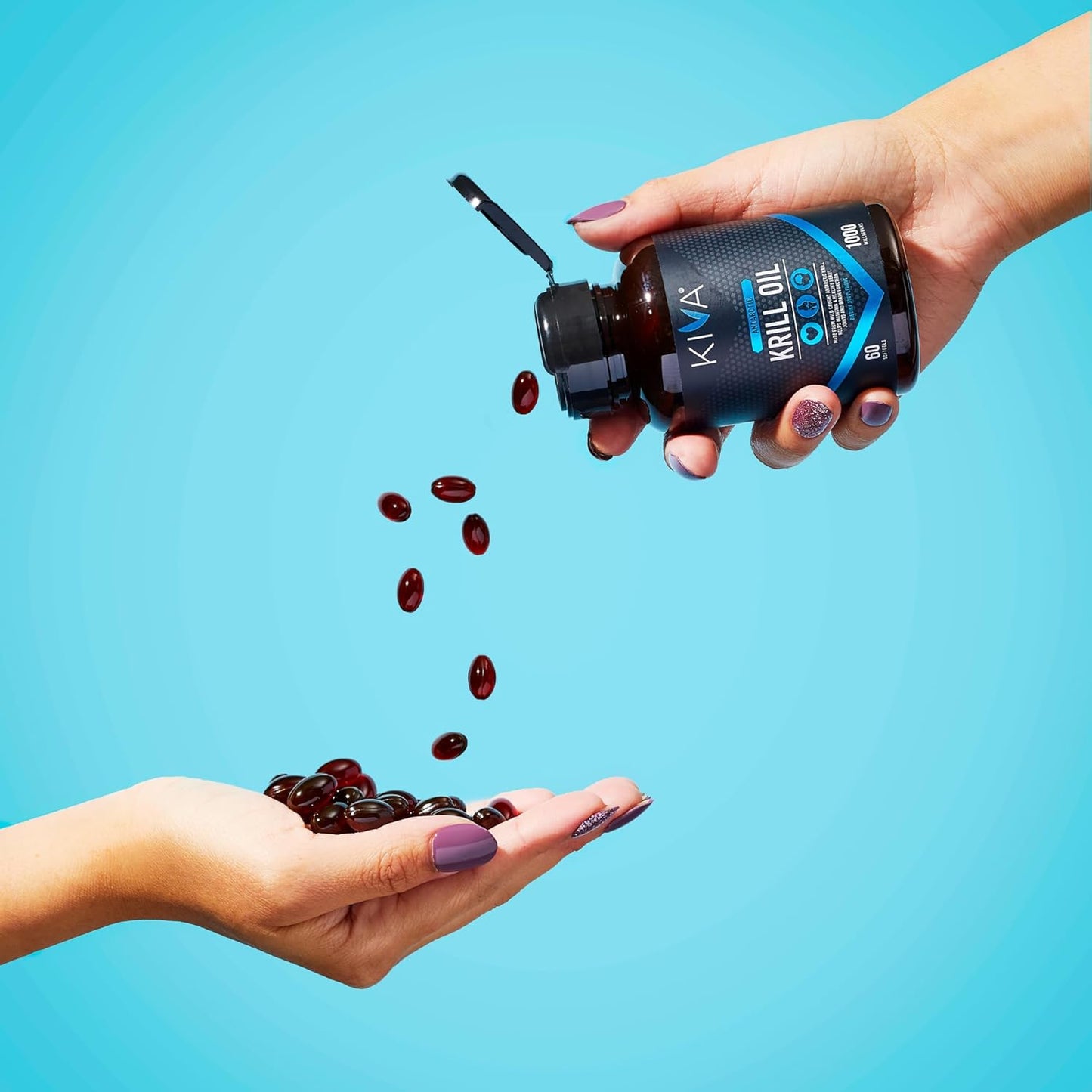 Antarctic Krill Oil Softgels - 1000mg Omega-3 Fatty Acids, EPA, DHA, Astaxanthin - Sustainably Wild-Caught - No Fishy Aftertaste - 60 Softgels