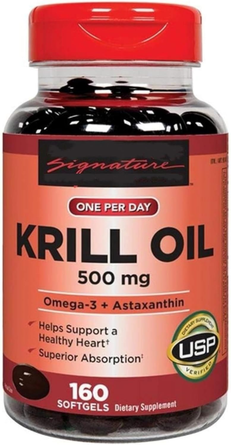 Antarctic Krill Oil Softgels - 500mg, 160 Count for Maximum Nutrition Benefits