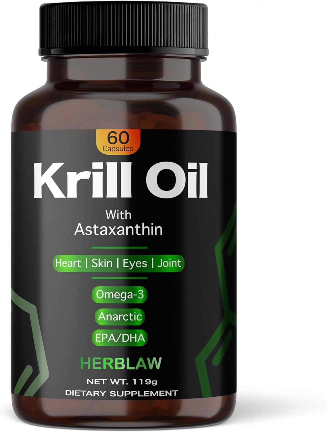 Antarctic Krill Oil Softgels for Women | 1000mg Omega-3 EPH/DHA with Astaxanthin | Supports Heart, Brain, Joints | 60 Softgels
