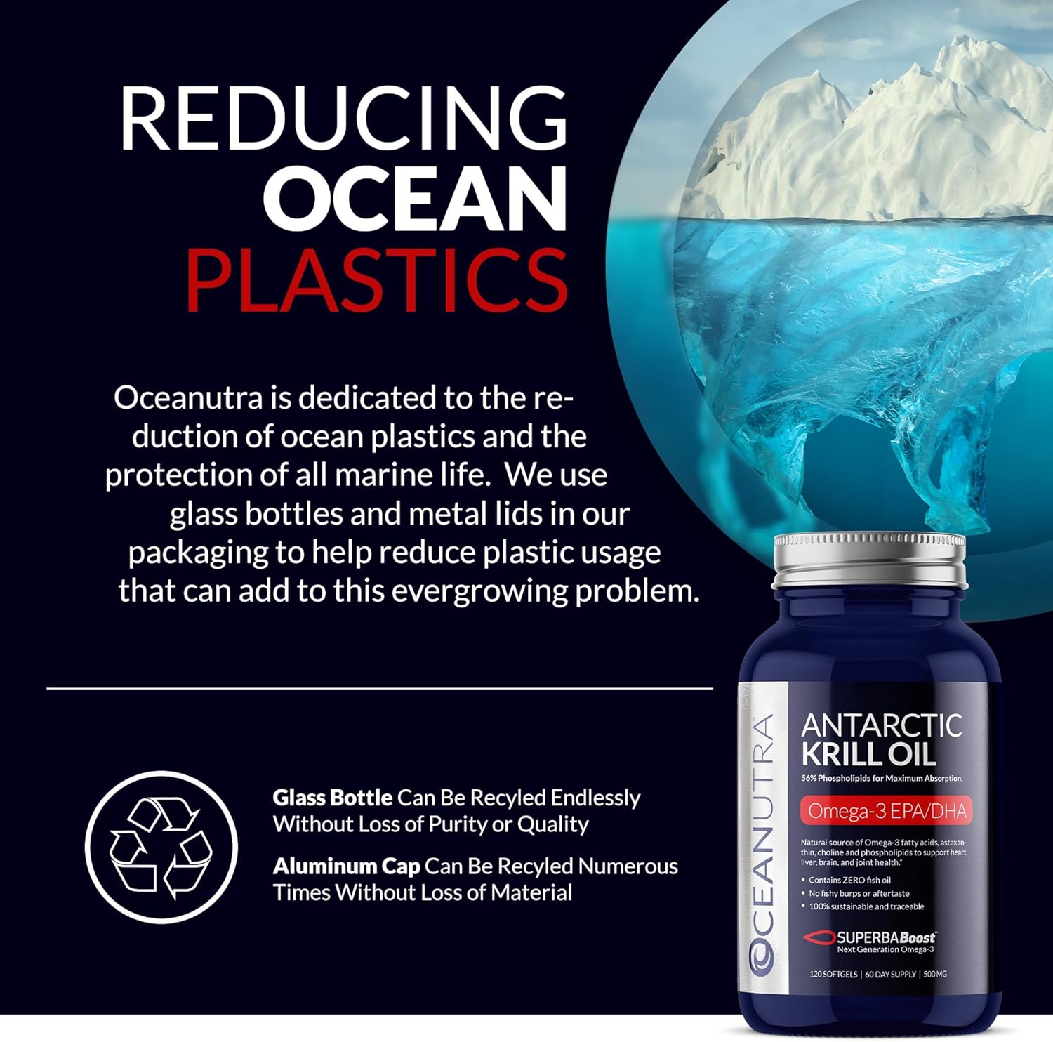 Antarctic Krill Oil Softgels with Omega 3, Astaxanthin, Choline, Vanilla Flavor - Sustainable & Fish Oil Free (60-Day Supply)