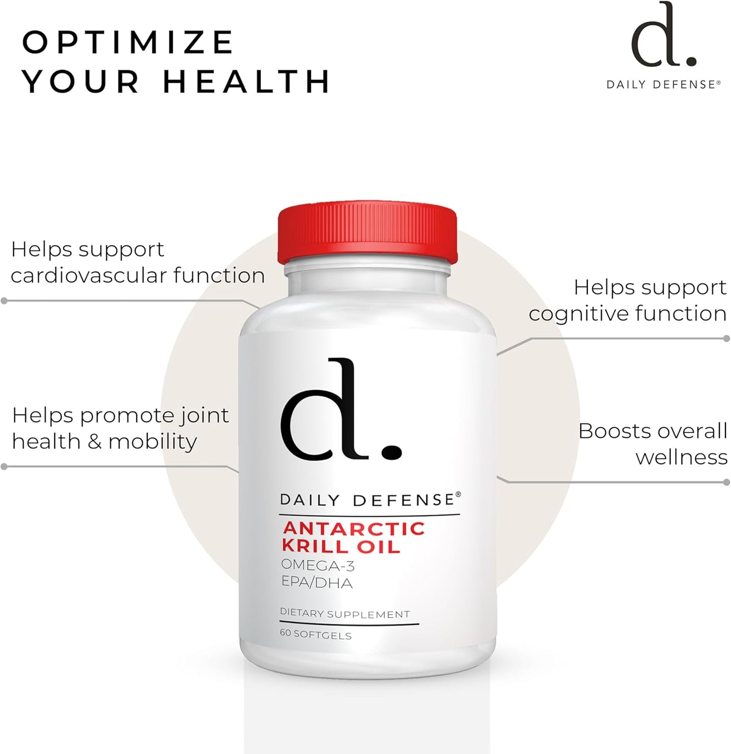 Antarctic Krill Oil Supplements with Astaxanthin for Heart & Skin Support - 60 Softgels, 500mg Omega-3 EPA & DHA - Made in USA