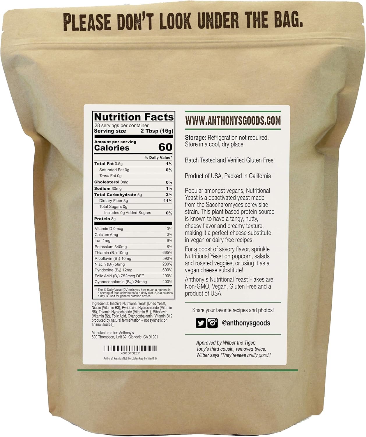 Anthony's Premium Pea Protein 2lb with Nutritional Yeast Flakes 1lb for Plant-Based Nutrition